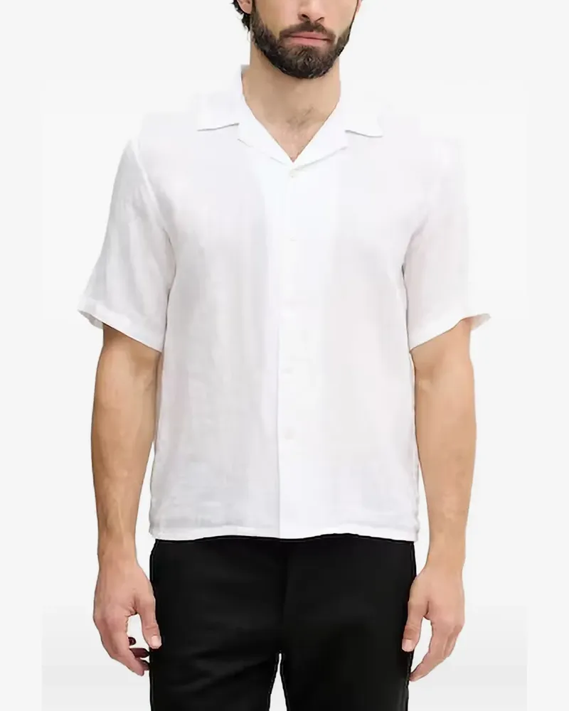 Benetton Hemd mit Cuban-Kragen - Weiß Weiß
