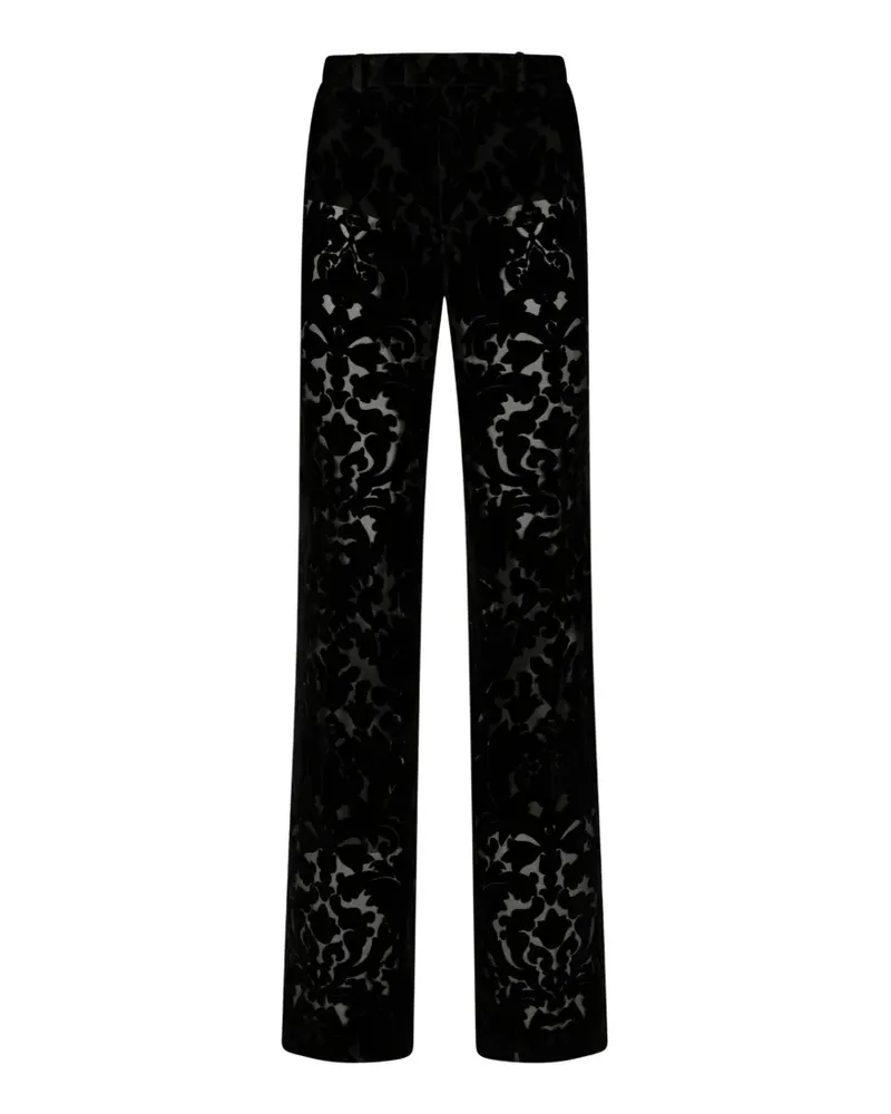 Gucci floral devoré velour pants - Schwarz Schwarz