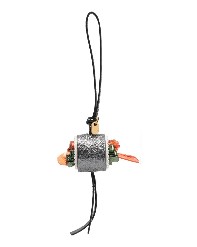 Anya Hindmarch sushi-motif metallic bag charm - Grau Grau