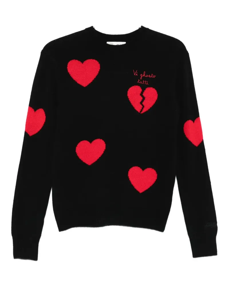 MC2 Saint Barth New Queen heart-motif embroidered sweater - Schwarz Schwarz