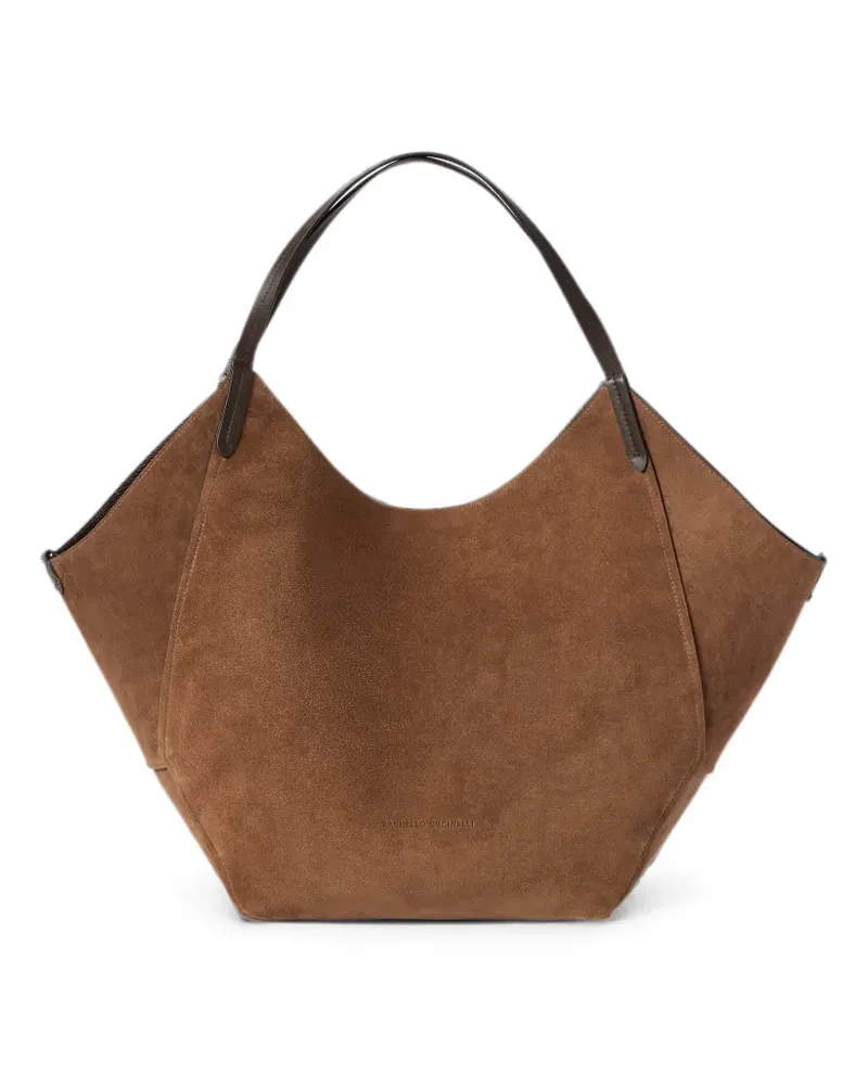 Brunello Cucinelli reversible Duo shopper in lizard-effect calfskin - Braun Braun