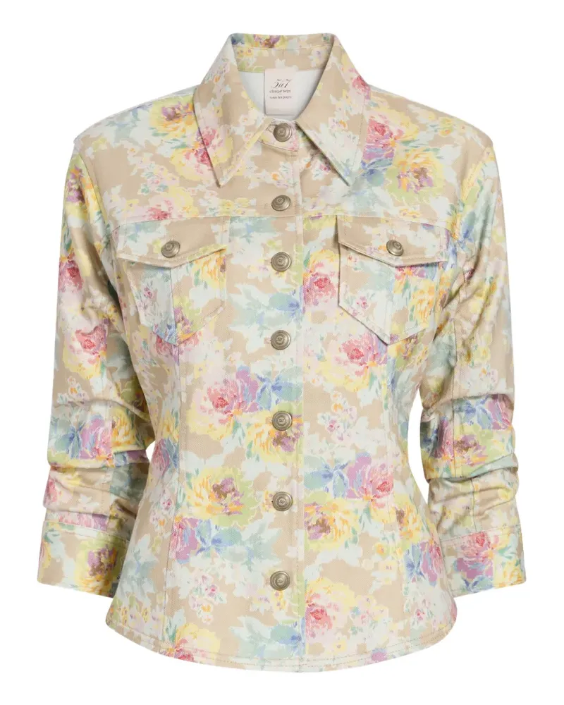 Cinq à Sept Canyon Ikat Bouquet Jeansjacke - Nude Nude