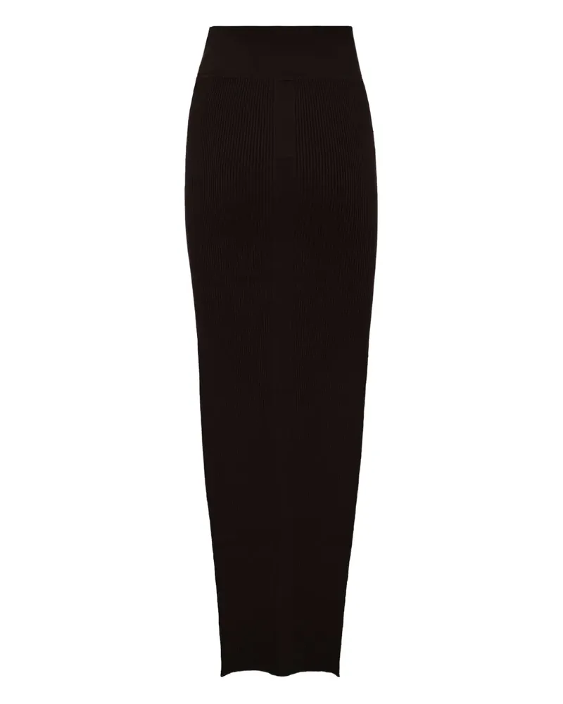 Rick Owens Sacri ribbed-knit maxi skirt - Braun Braun