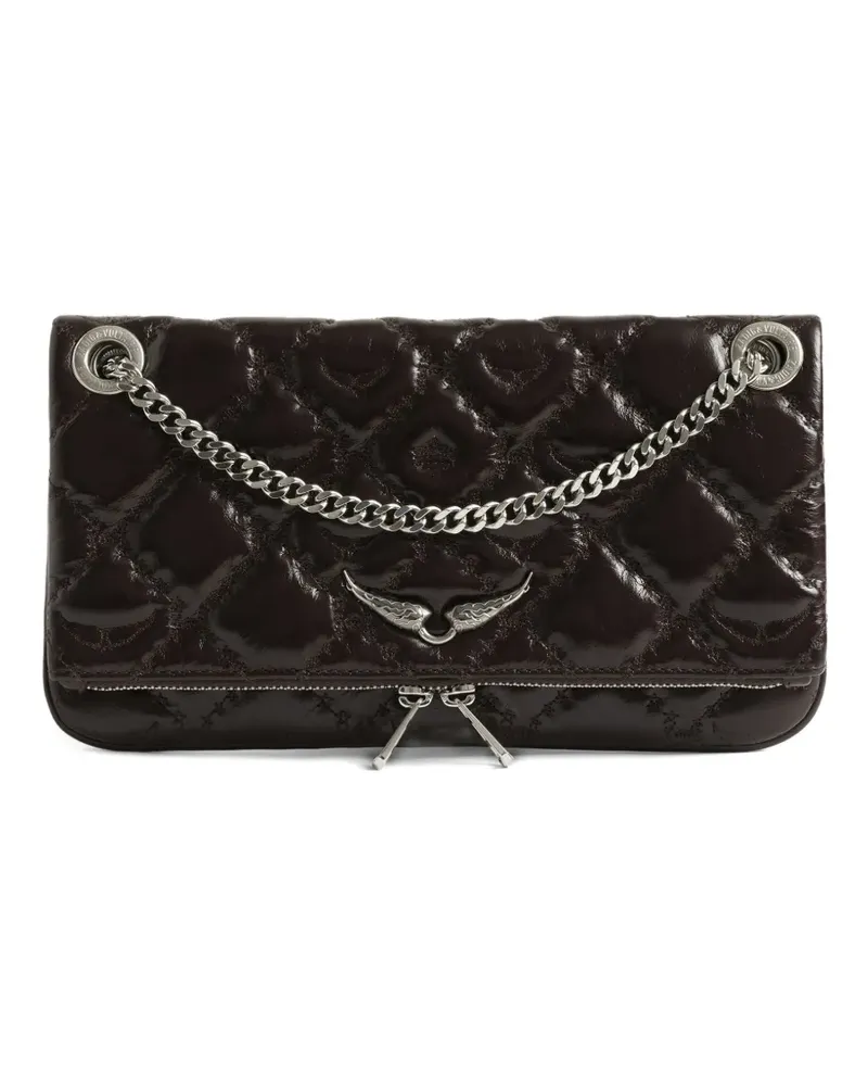 Zadig & Voltaire Rock II Vintage Satchel-Tasche mit gestepptem Effekt - Braun Braun