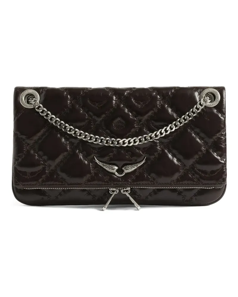 Zadig & Voltaire Rock II Vintage Satchel-Tasche mit gestepptem Effekt - Braun Braun