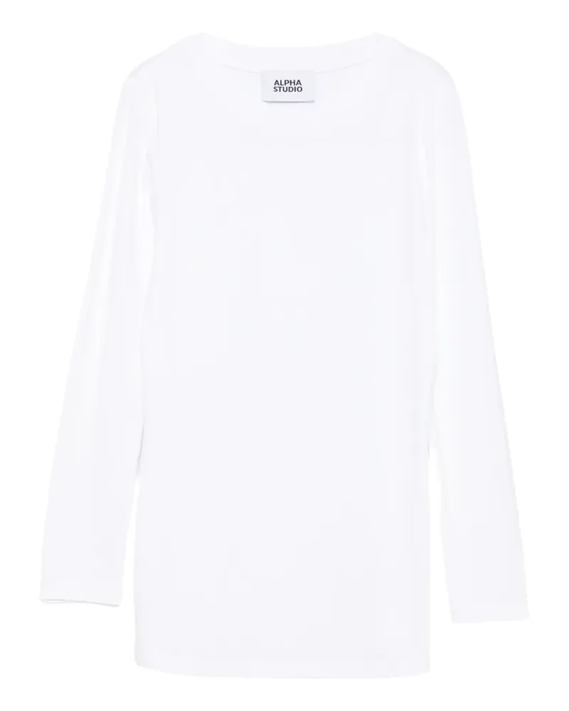 Alpha Studio crew-neck long-sleeve t-shirt - Weiß Weiß