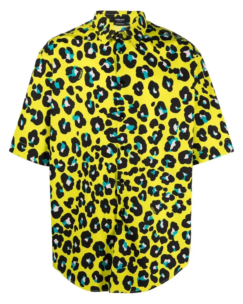 Versace Hemd mit Leoparden-Print - Gelb Gelb