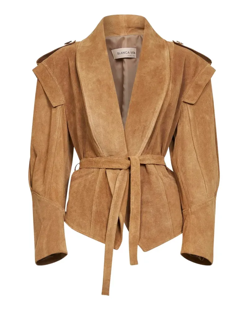 Blanca belted leather jacket - Nude Nude