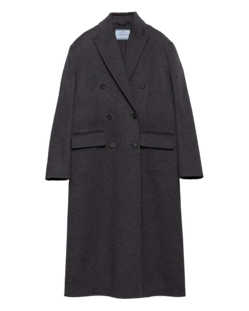 Prada Doppelreihiger Mantel - Schwarz Schwarz