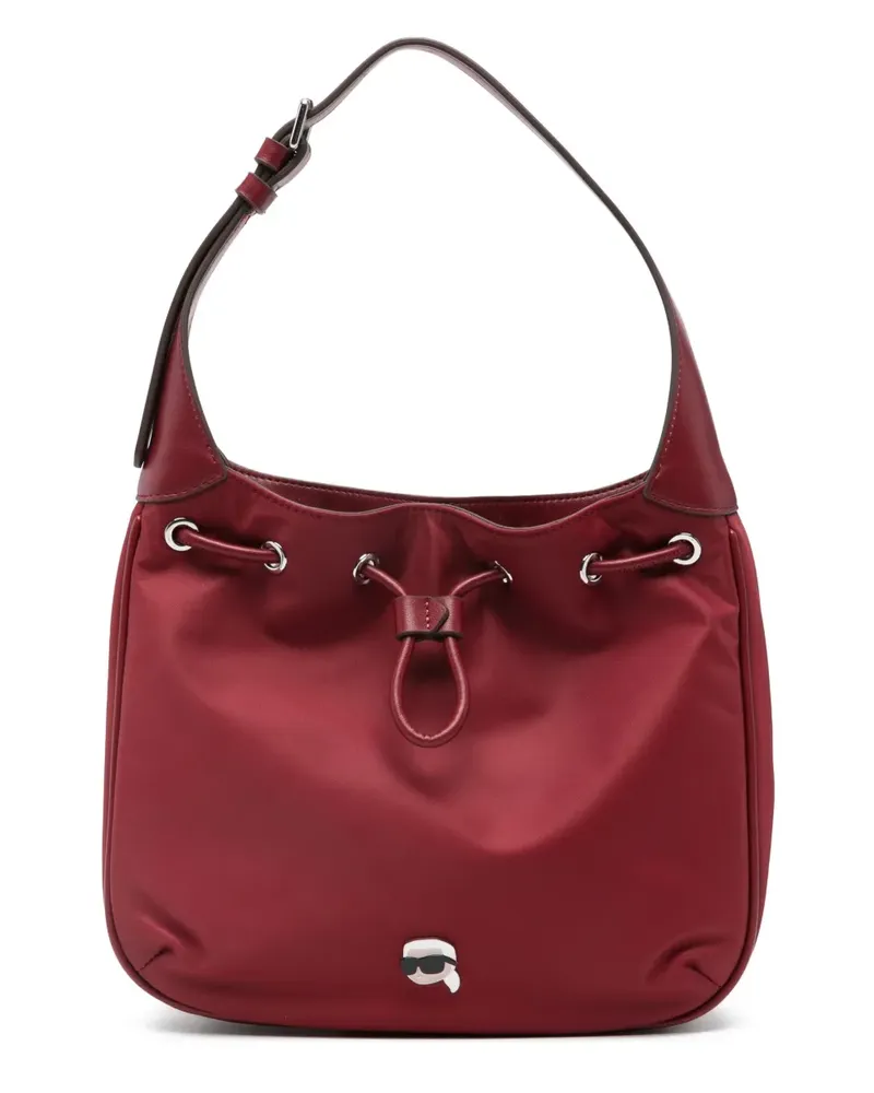 Karl Lagerfeld Schultertasche mit Logo-Patch - Rot Rot