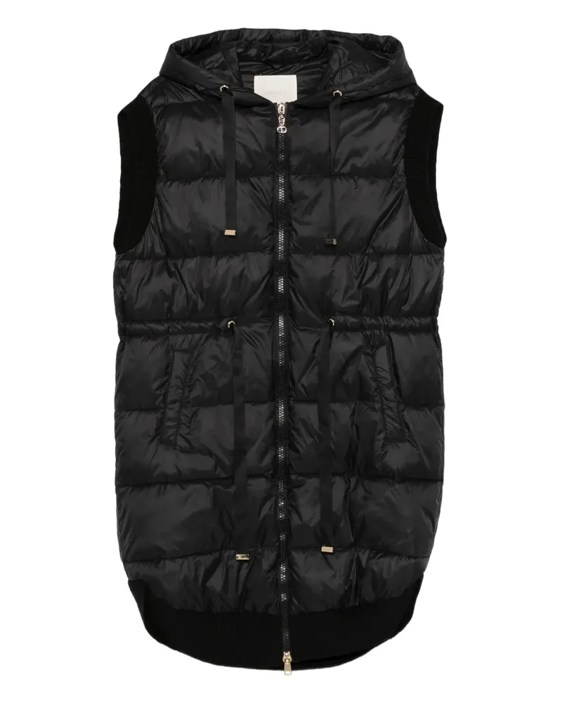 Twin-Set hooded quilted vest - Schwarz Schwarz