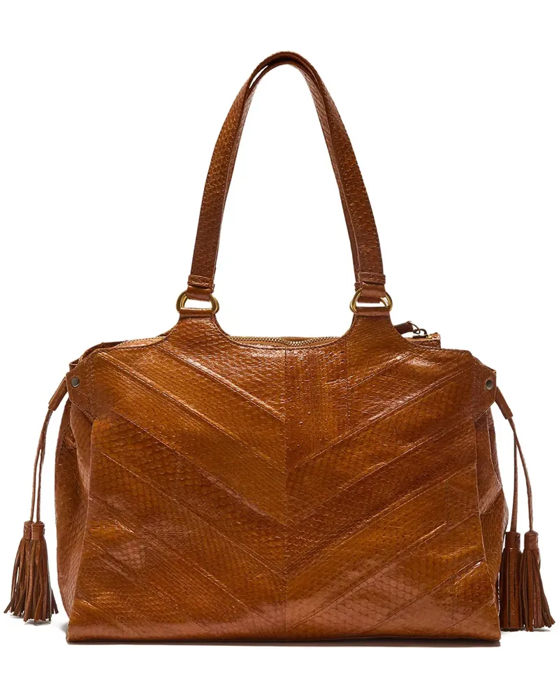 Maliparmi Schultertasche mit Zickzackmuster - Braun Braun
