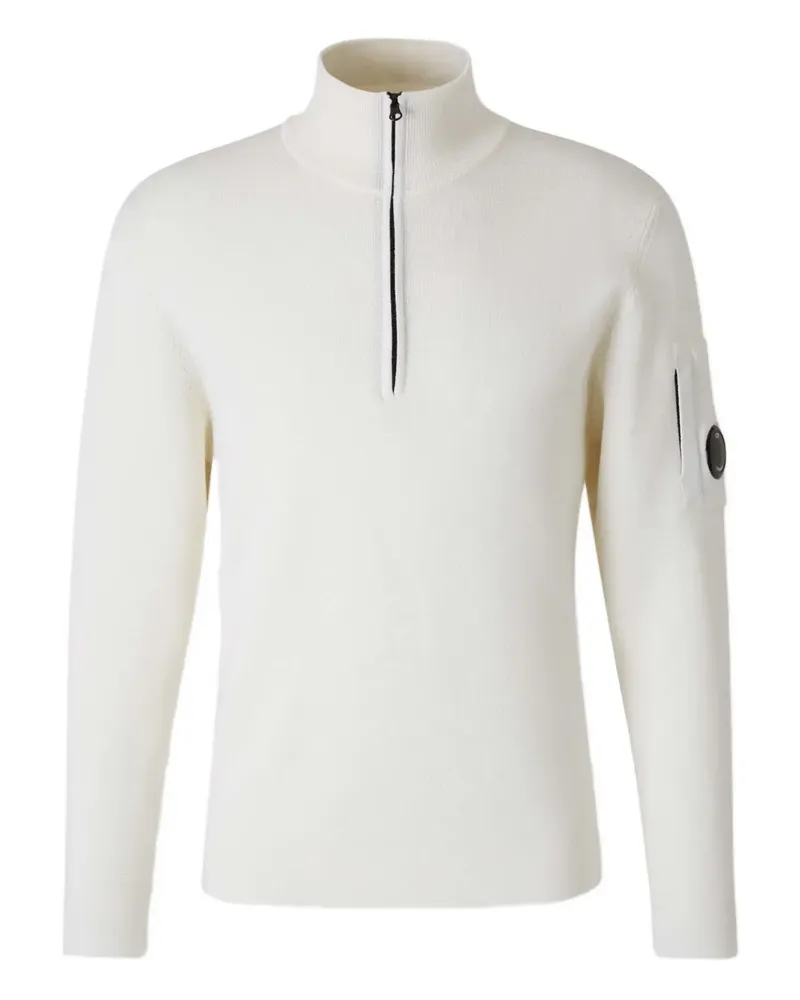 C.P. Company Sweatshirt mit Rollkragen und Reißverschluss - Weiß Weiß