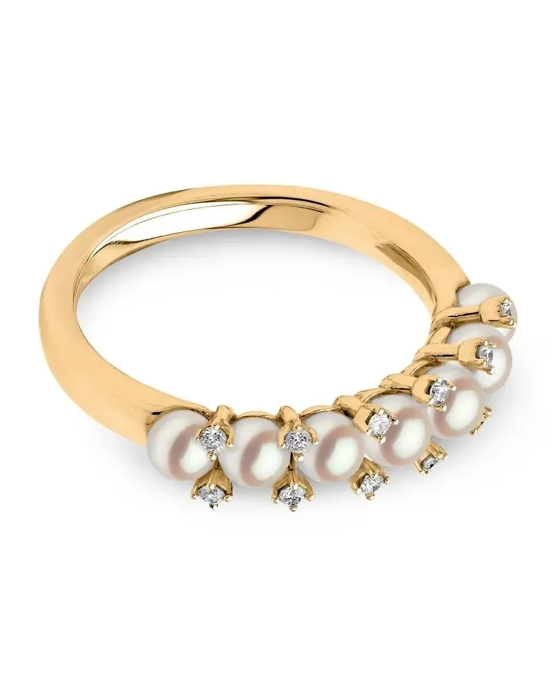YOKO London 18kt Eclipse Gelbgoldring mit Akoya-Perlen und Diamanten Gold