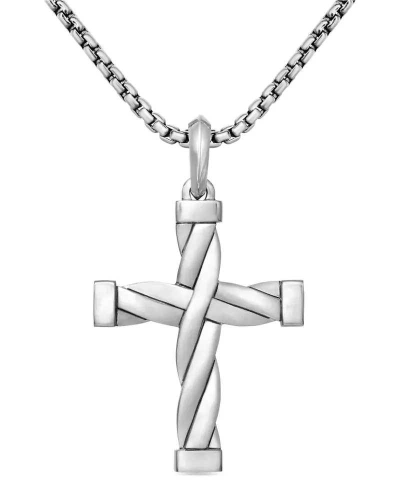 David Yurman DY Helios Sterlingsilber-Kreuzanhänger (48mm Silber