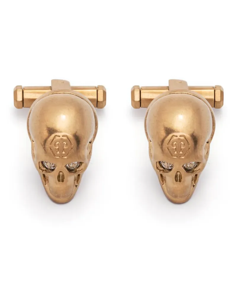 Philipp Plein Manschettenknöpfe mit Totenkopf - Gold Gold