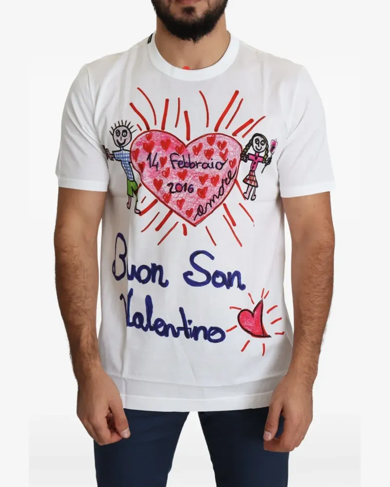Dolce & Gabbana T-Shirt mit grafischem Print - Weiß Weiß