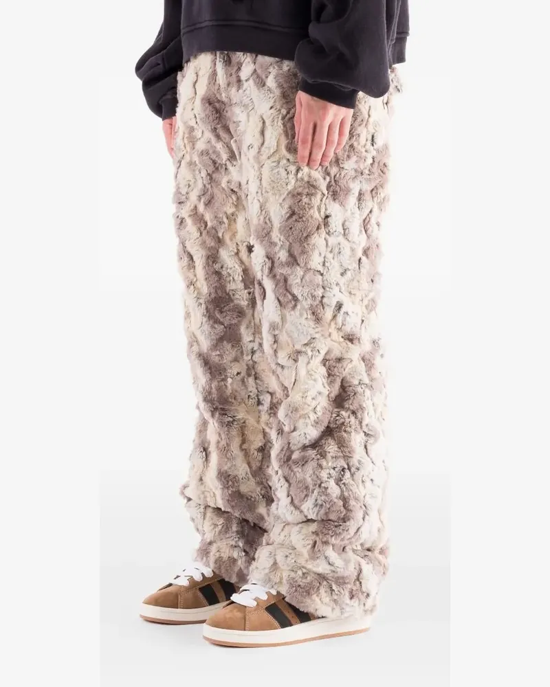 ERL faux-fur trousers - Nude Nude