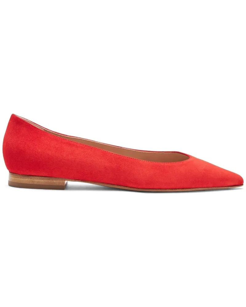 Scarosso Wildleder-Ballerinas mit spitzer Kappe - Rot Rot