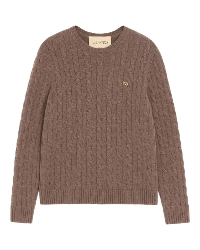 Valentino Garavani VLogo Signature cable-knit sweater - Braun Braun