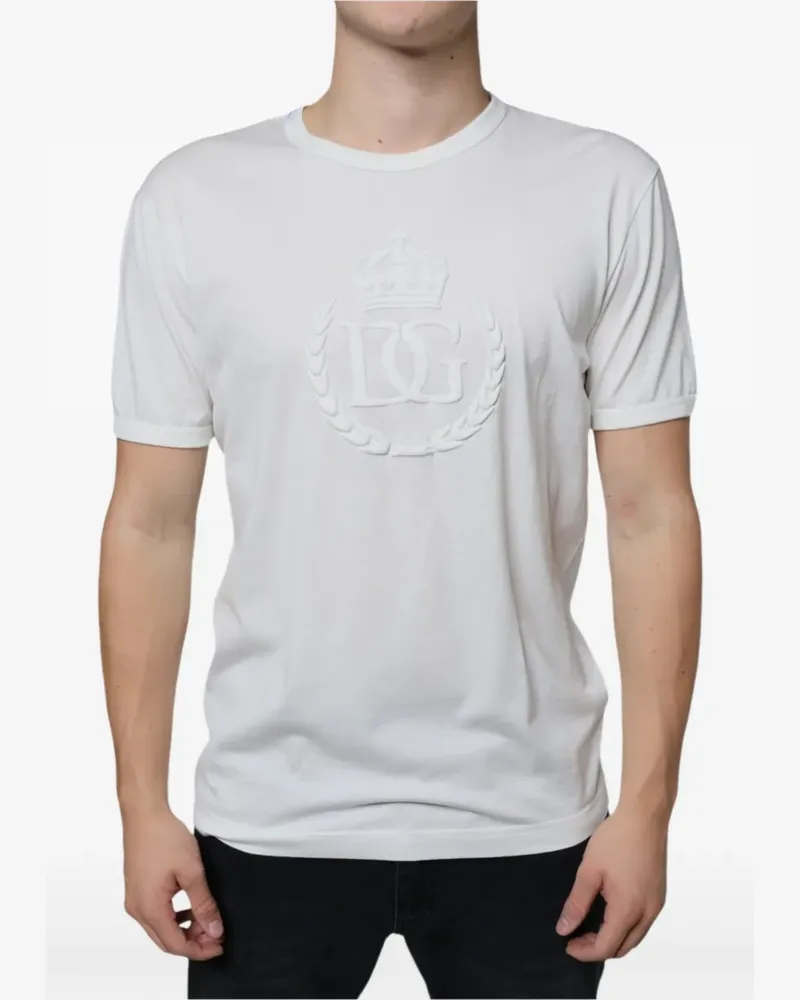 Dolce & Gabbana T-Shirt mit Logo-Prägung - Weiß Weiß