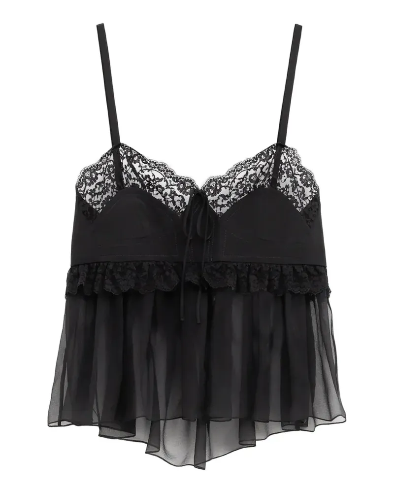 Chloé Top mit Spitzendetails - Schwarz Schwarz