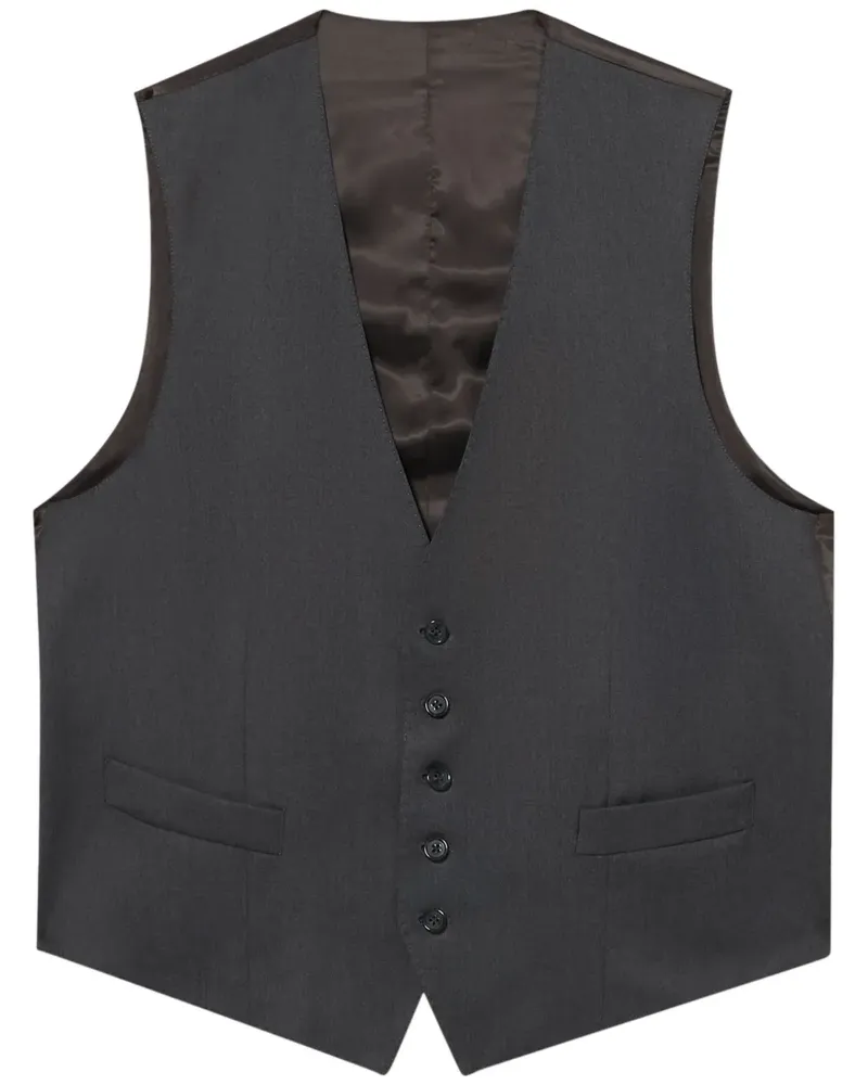 Brooks Brothers Weste aus Schurwolle - Grau Grau
