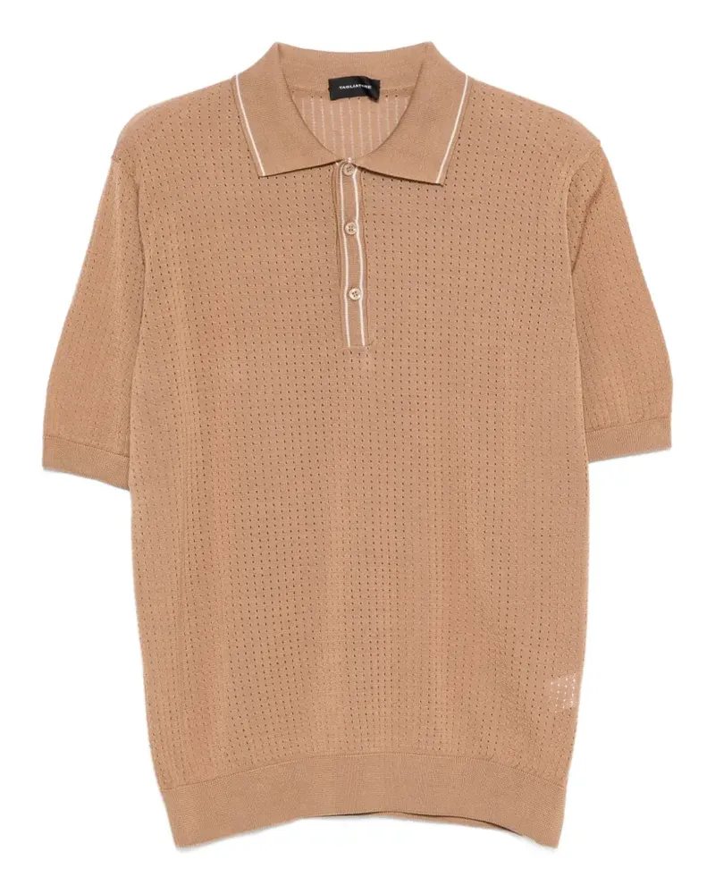 Tagliatore perforated short-sleeve polo shirt - Nude Nude