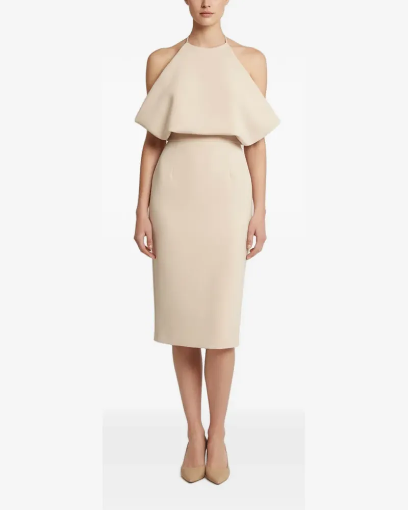 Maticevski draped halter-neck midi dress - Nude Nude