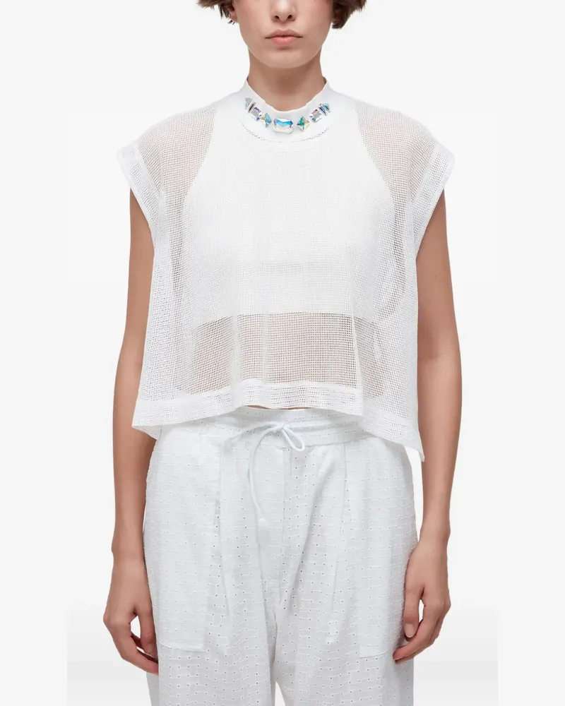 Osklen Verzierte Bluse aus Mesh - Weiß Weiß