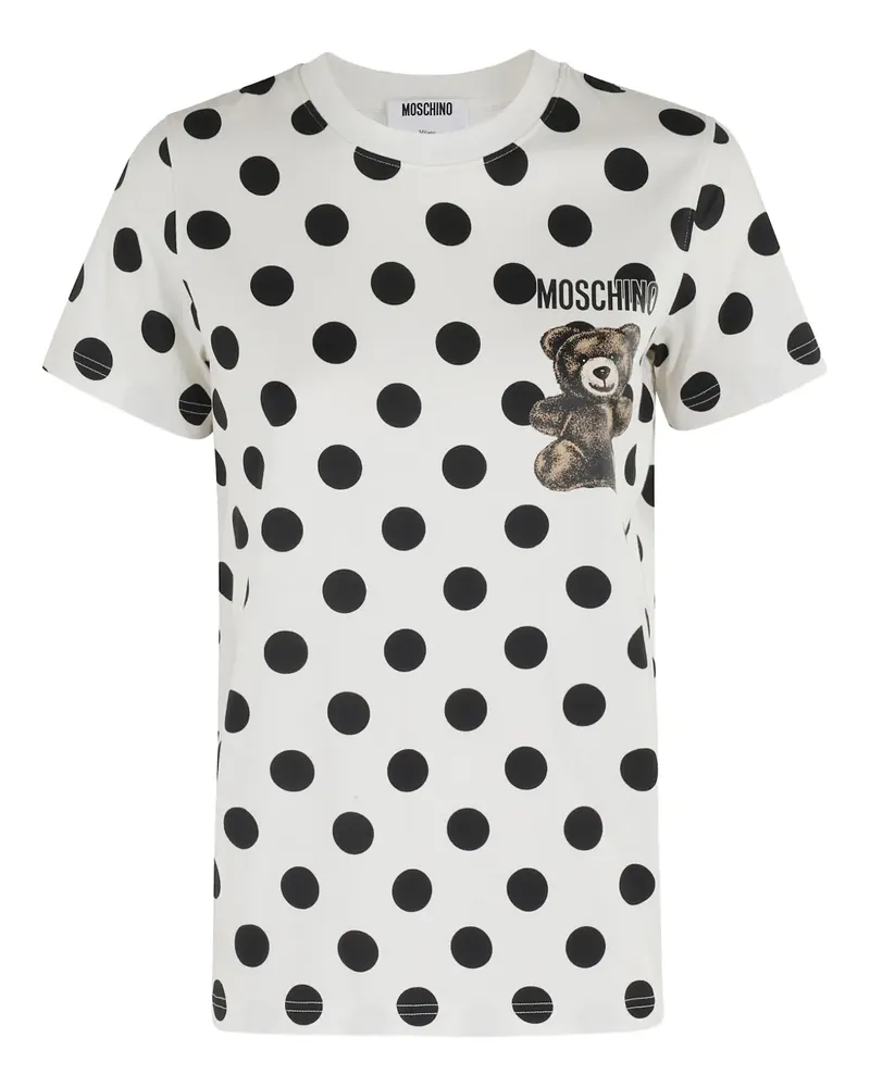 Moschino T-Shirt mit Polka Dots - Weiß Weiß