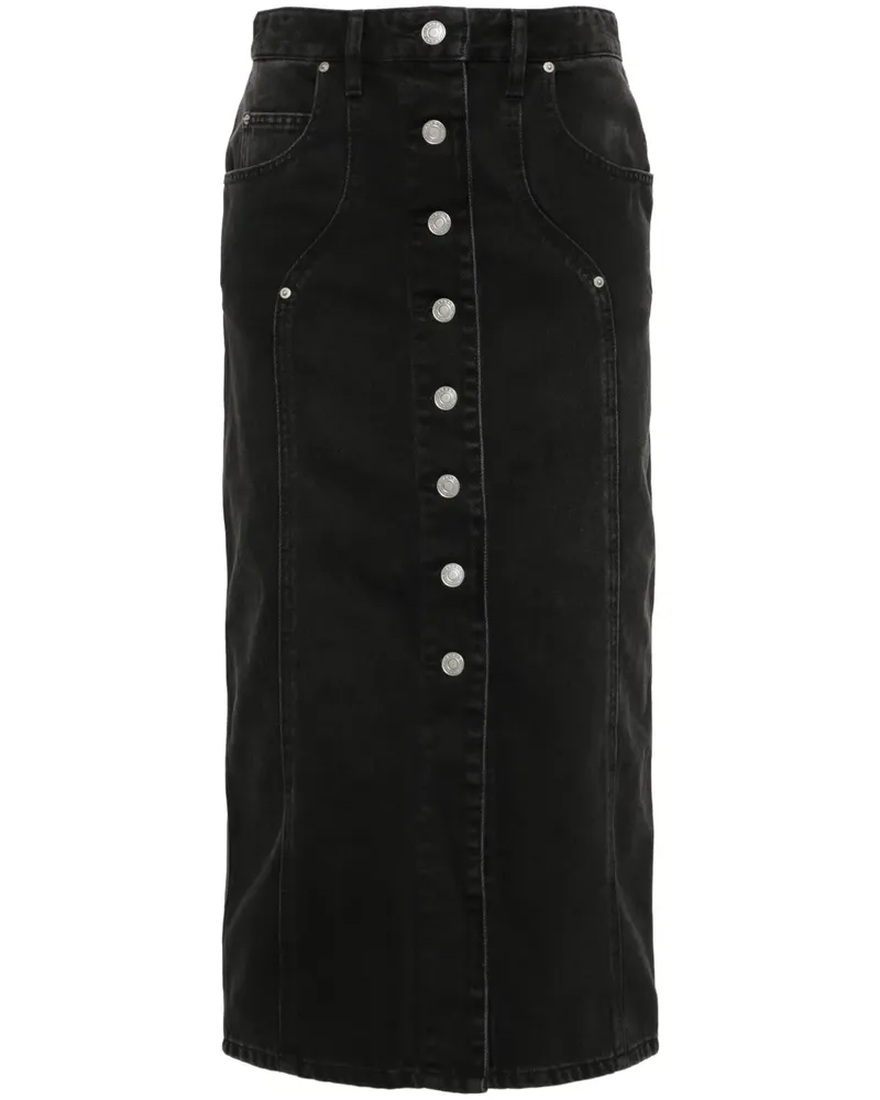 Isabel Marant Mittellanger Vandy Jeansrock - Schwarz Schwarz