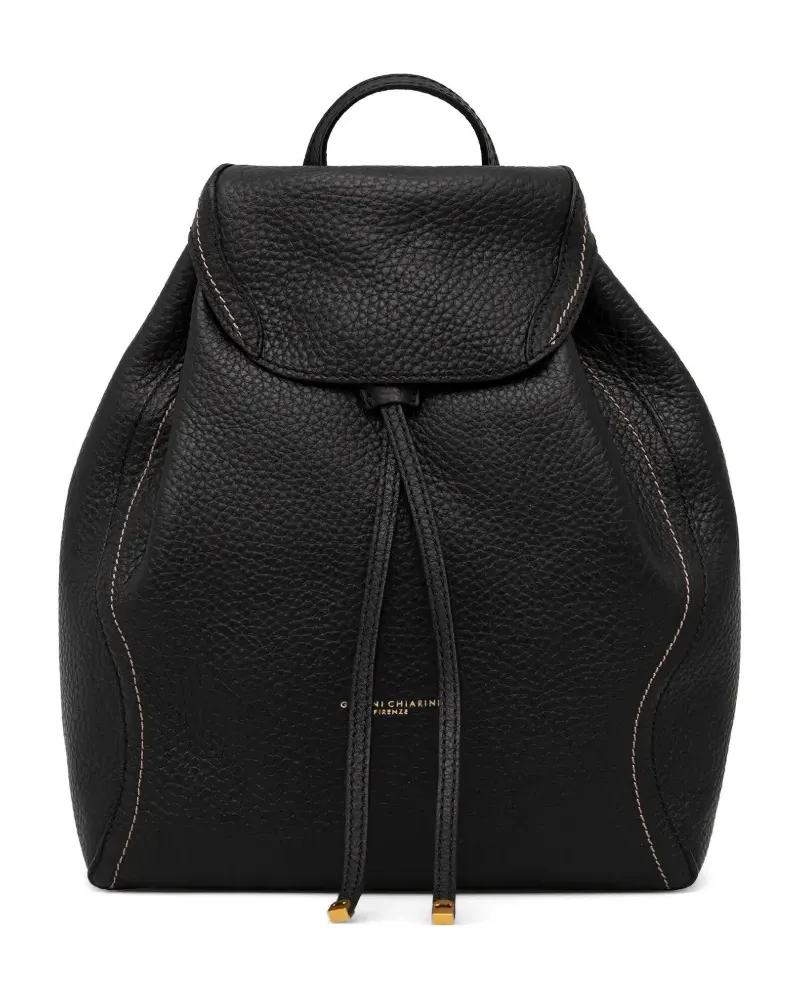 Gianni Chiarini Rucksack aus Leder mit Kordelzug - Schwarz Schwarz