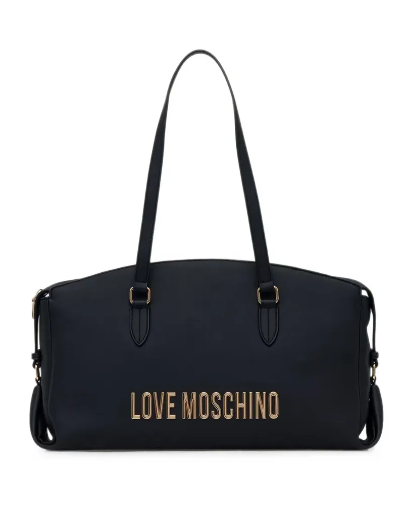 Moschino Shopper mit Logo-Schild - Schwarz Schwarz