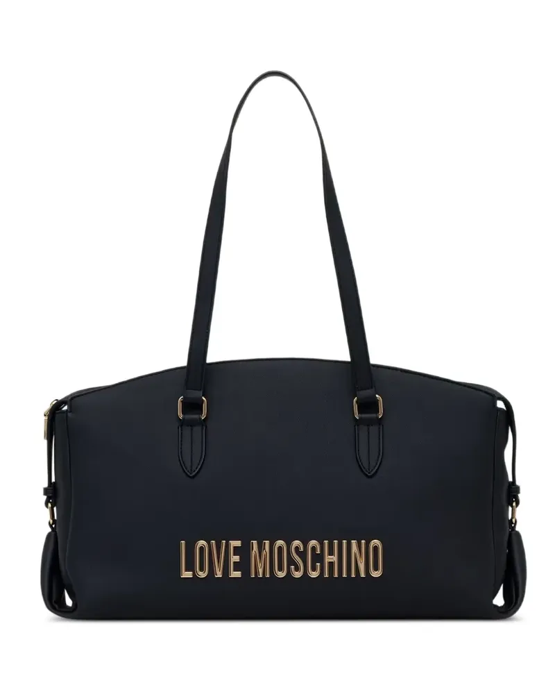 Moschino Shopper mit Logo-Schild - Schwarz Schwarz