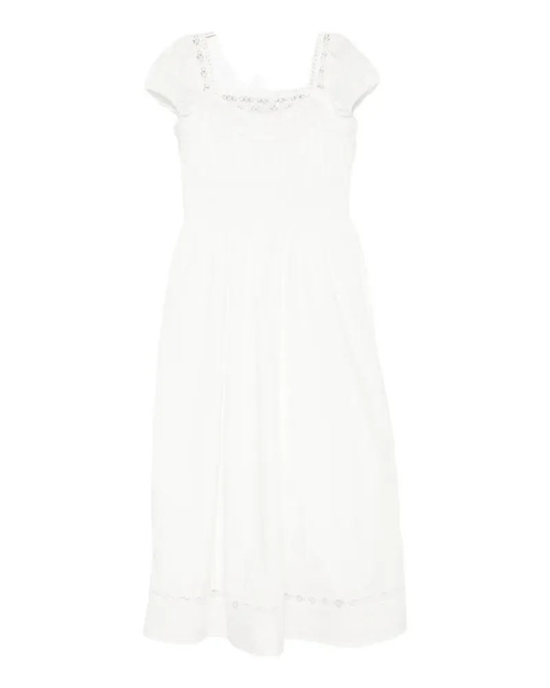 Posse Veda crochet-trim midi dress - Weiß Weiß