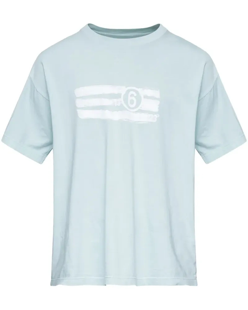 Maison Margiela T-Shirt mit Print Blau