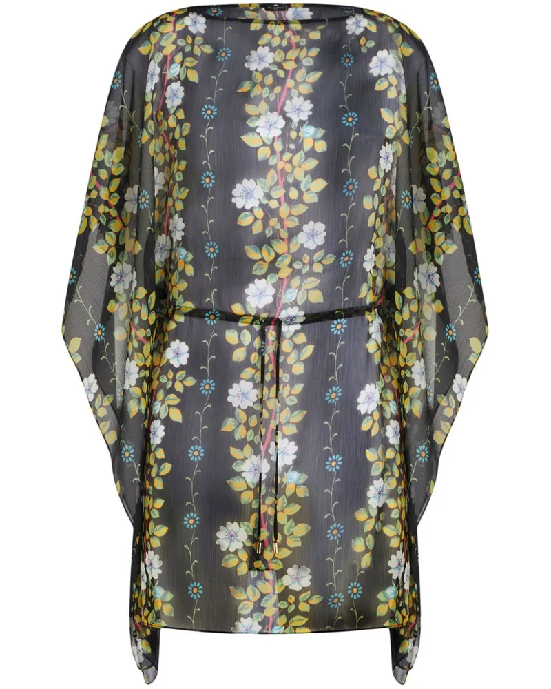 Etro Kaftan-Minikleid mit Blumen-Print Schwarz