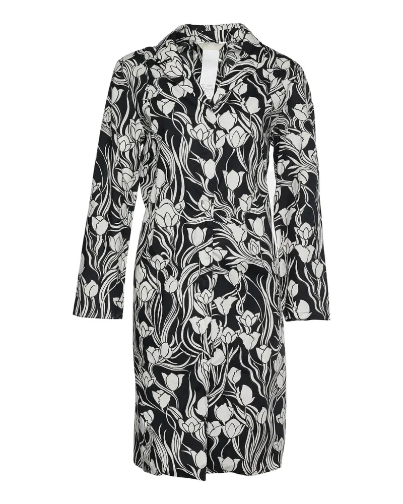 Max Mara floral-print shirt dress - Schwarz Schwarz