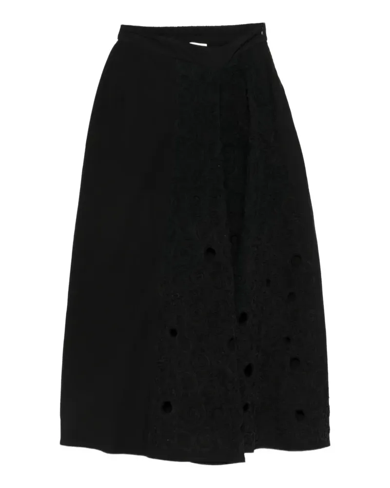 Gentry Portofino appliqué midi skirt - Schwarz Schwarz