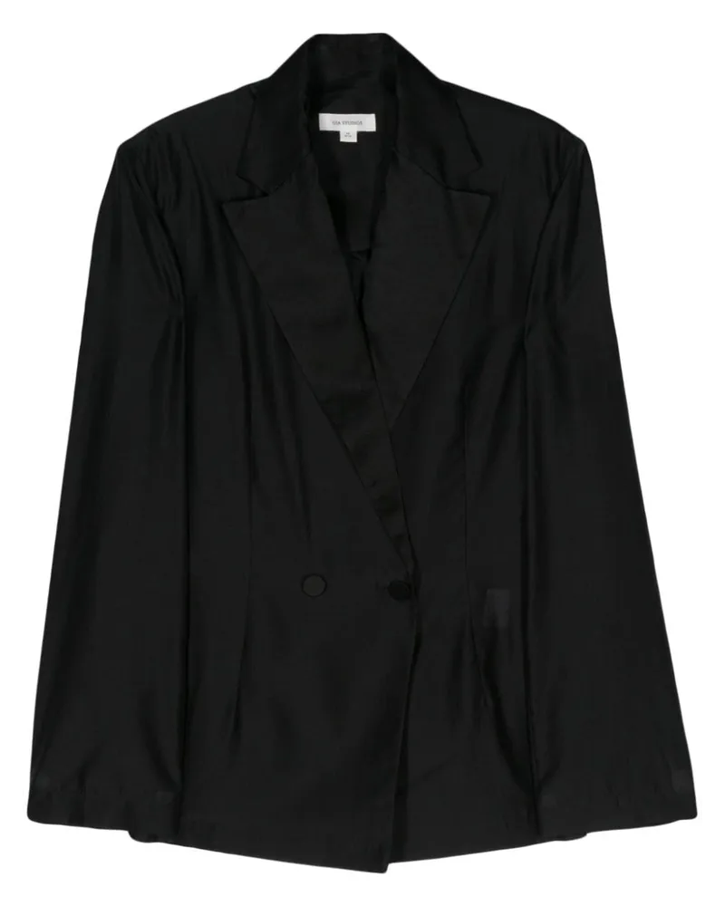 GIA STUDIOS Sheer-Kreppblazer Schwarz