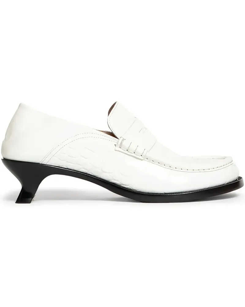 Loewe Pumps mit Kroko-Effekt - Weiß Weiß