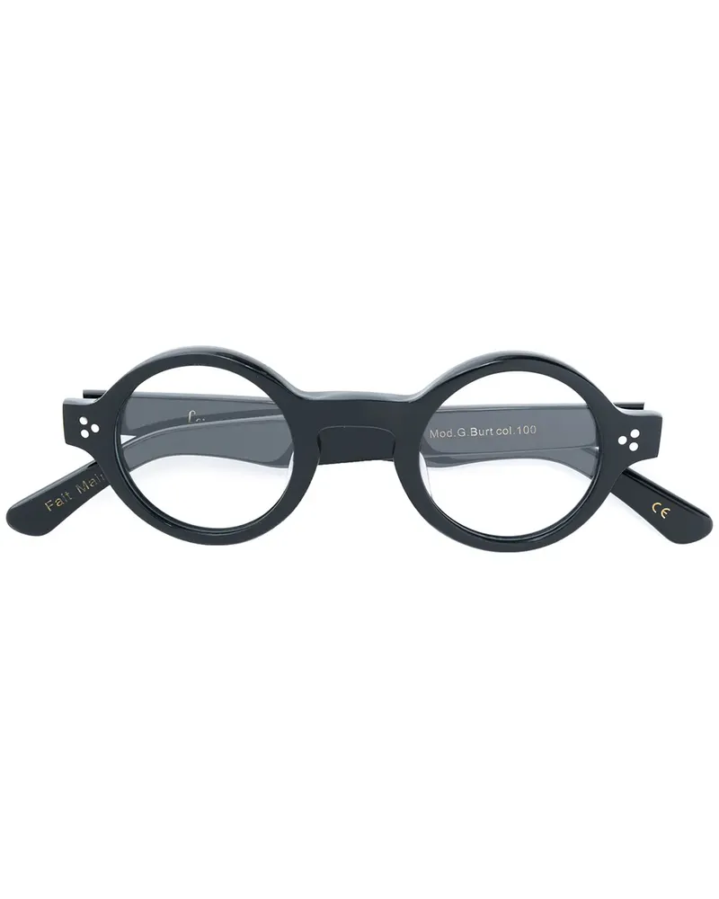 Lesca Brille mit rundem Gestell - Schwarz Schwarz