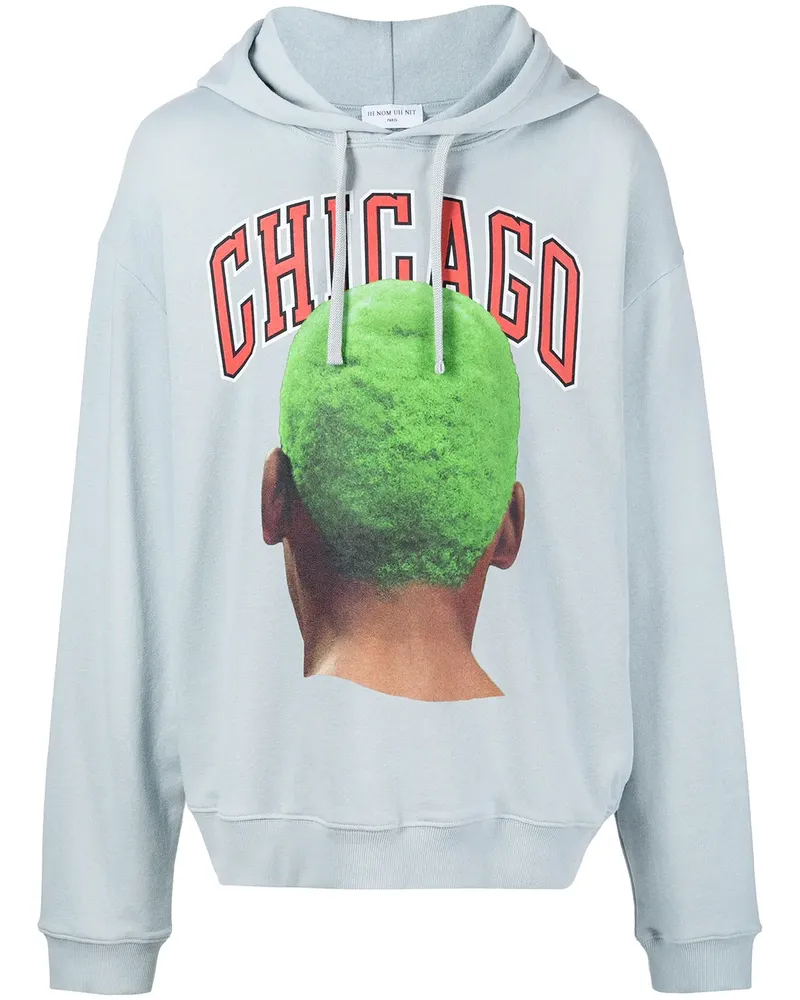 IH NOM UH NIT Hoodie mit "Chicago"-Print - Blau Blau