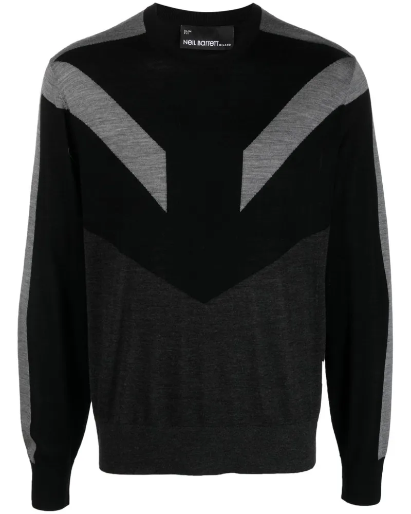 Neil Barrett Pullover in Colour-Block-Optik Schwarz