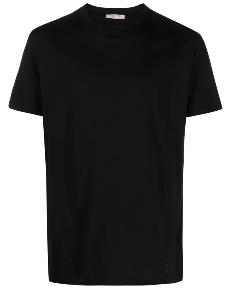 Valentino Garavani T-Shirt mit Logo-Patch - Schwarz Schwarz