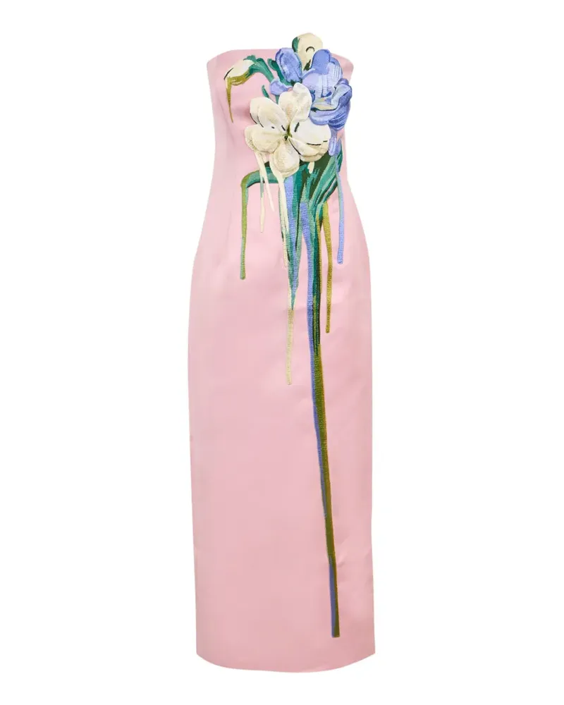 LEO LIN Rayna Bustier-Maxikleid mit Blumenapplikation - Rosa Rosa