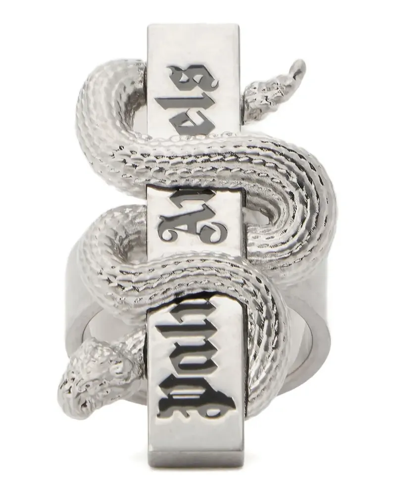 Palm Angels snake box logo ring - Silber Silber