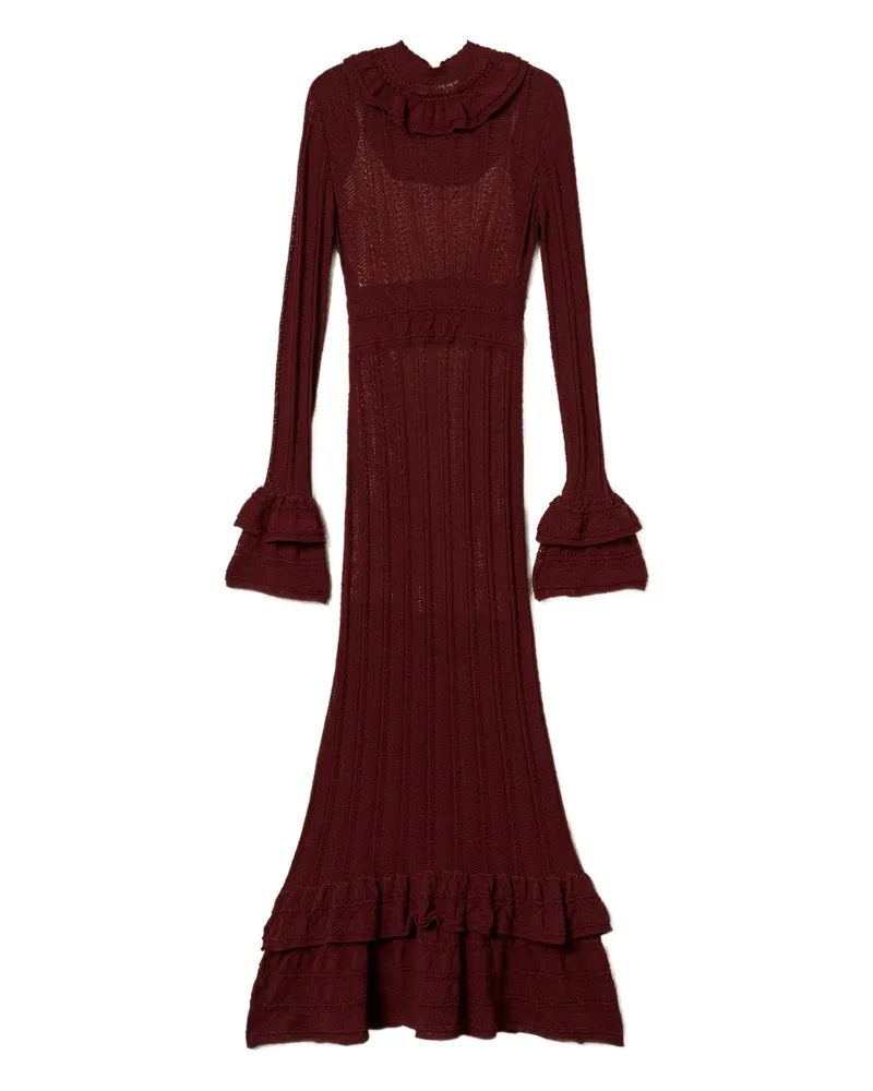 Twin-Set Gerüschtes Maxikleid - Rot Rot