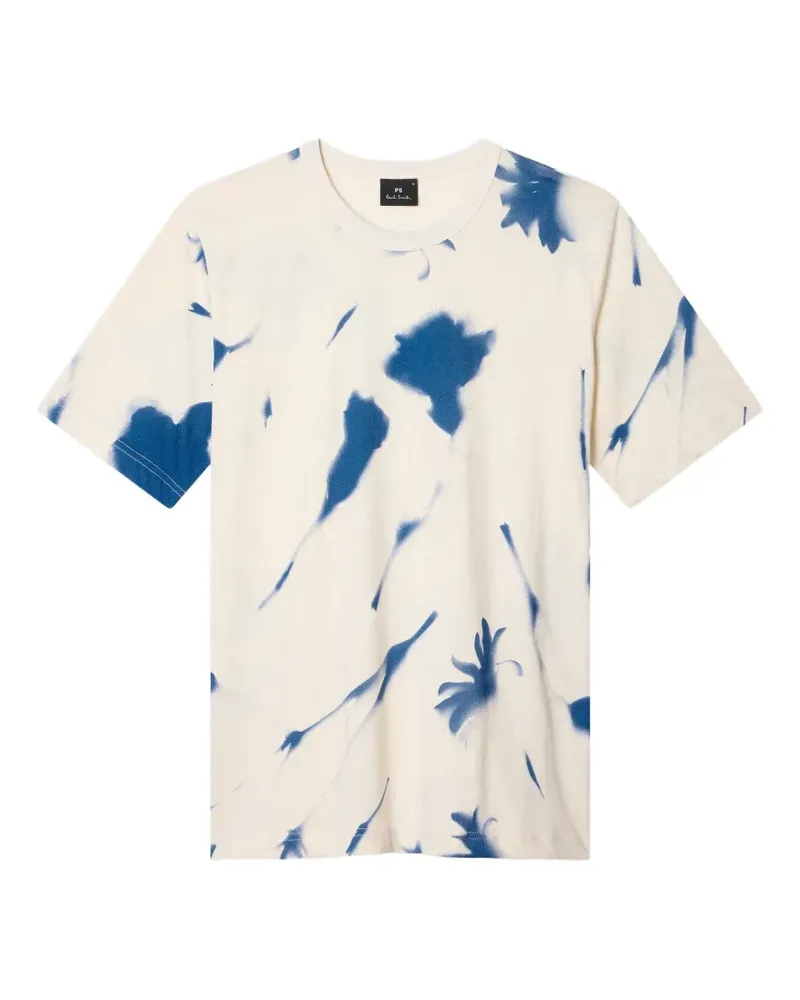 Paul Smith Cynotype T-Shirt mit Blumenmuster - Nude Nude